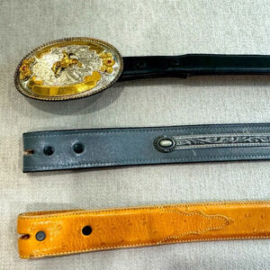 Alexander’s Genuine Leather Belt Mens Black Western Cowboy 48 inches